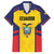 Custom Ecuador Rugby Family Matching Short Sleeve Bodycon Dress and Hawaiian Shirt Los Piqueros Go Champions