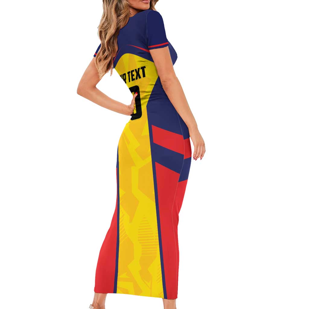 Custom Ecuador Rugby Family Matching Short Sleeve Bodycon Dress and Hawaiian Shirt Los Piqueros Go Champions