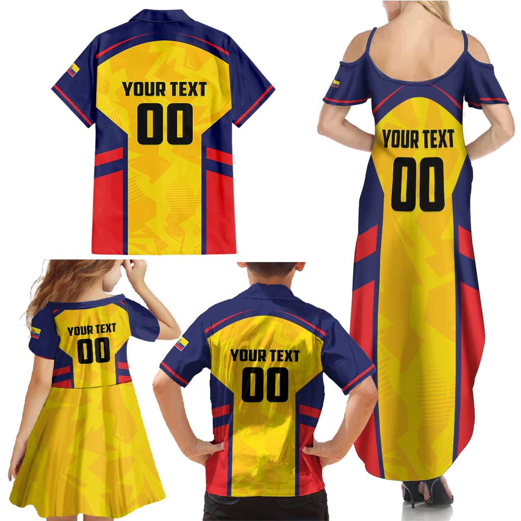 Custom Ecuador Rugby Family Matching Summer Maxi Dress and Hawaiian Shirt Los Piqueros Go Champions