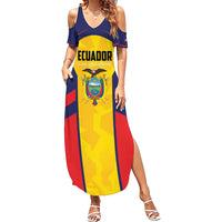 Custom Ecuador Rugby Family Matching Summer Maxi Dress and Hawaiian Shirt Los Piqueros Go Champions