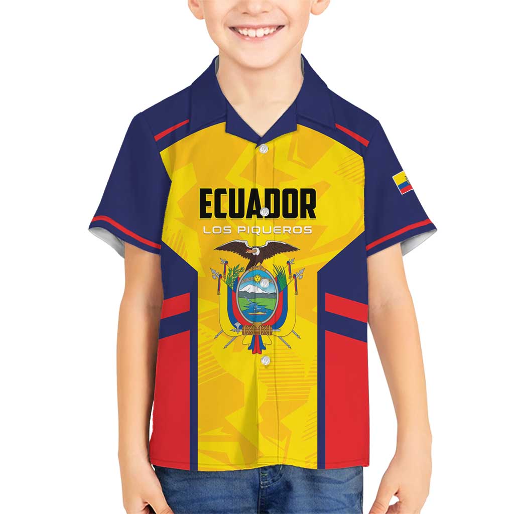 Custom Ecuador Rugby Family Matching Tank Maxi Dress and Hawaiian Shirt Los Piqueros Go Champions