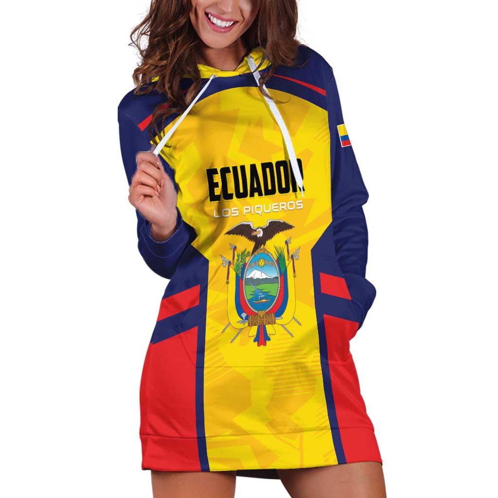 Custom Ecuador Rugby Hoodie Dress Los Piqueros Go Champions