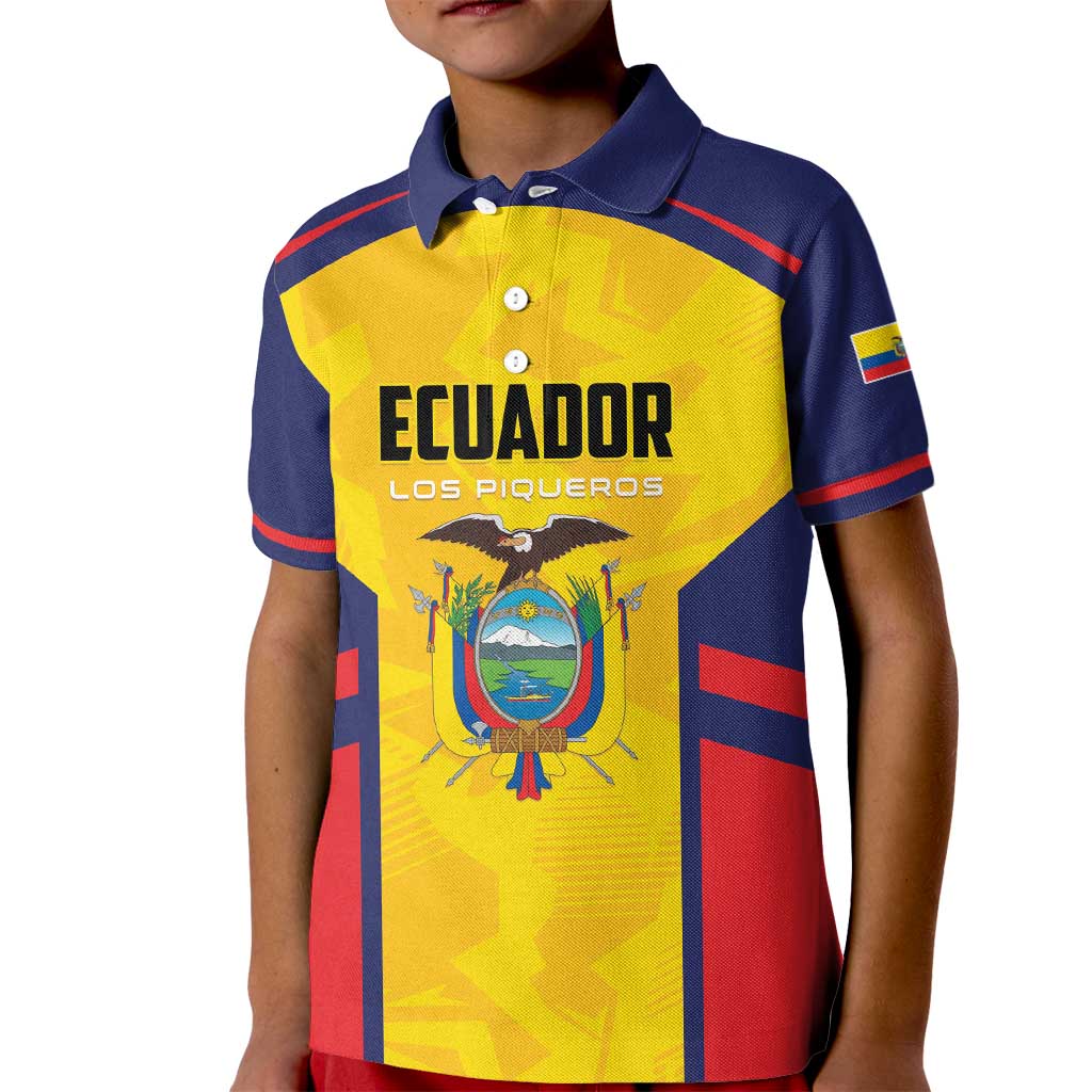 Custom Ecuador Rugby Kid Polo Shirt Los Piqueros Go Champions