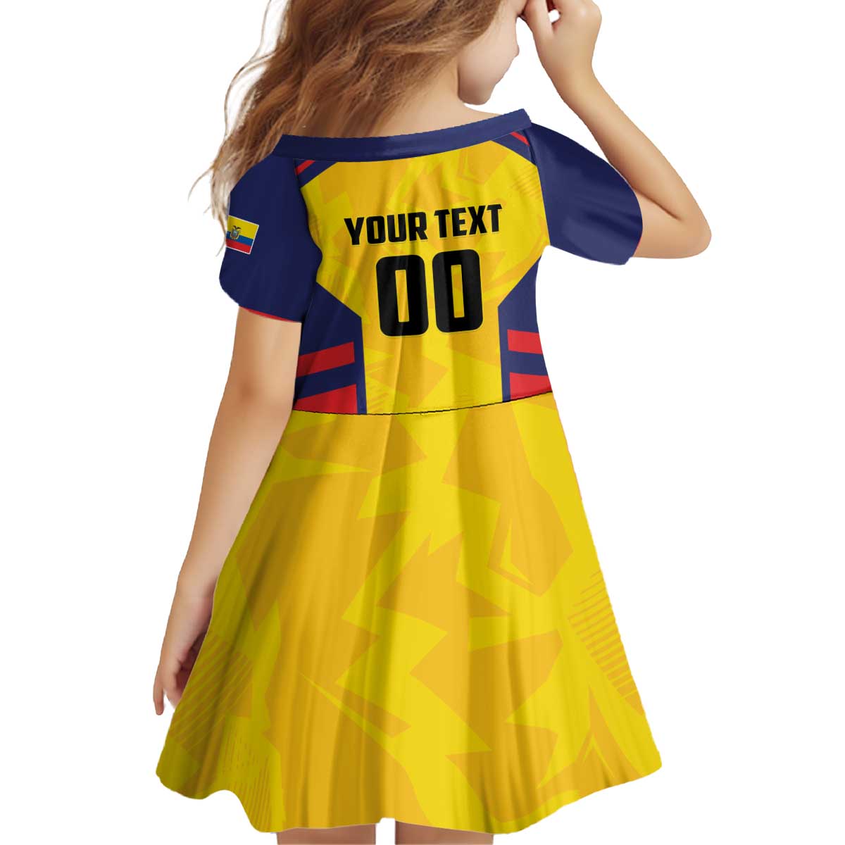Custom Ecuador Rugby Kid Short Sleeve Dress Los Piqueros Go Champions