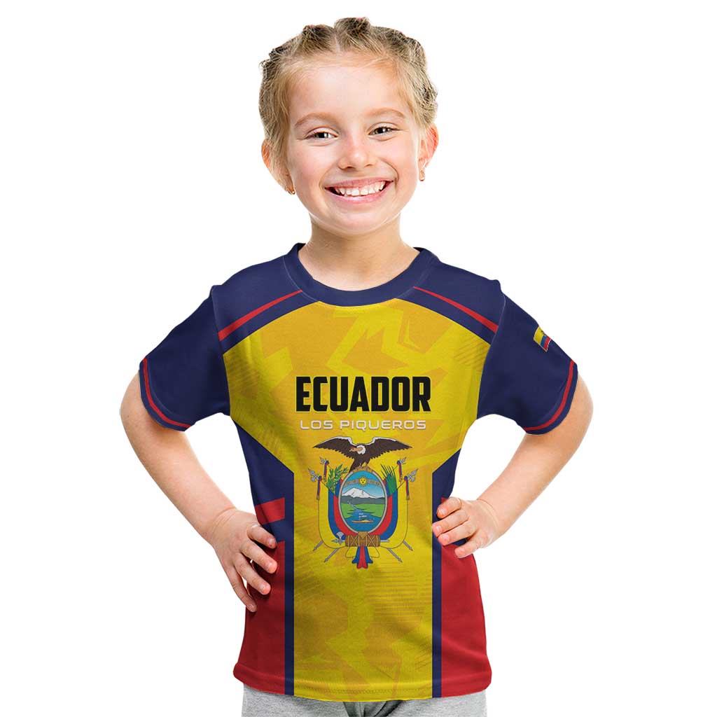 Custom Ecuador Rugby Kid T Shirt Los Piqueros Go Champions