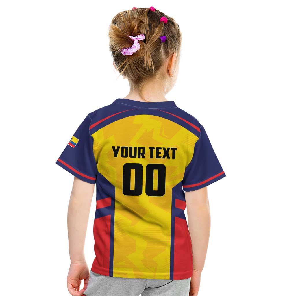 Custom Ecuador Rugby Kid T Shirt Los Piqueros Go Champions