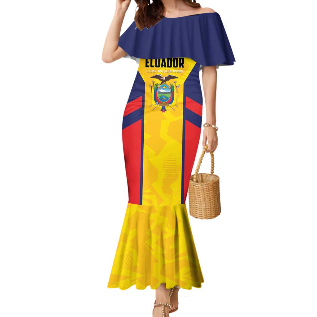 Custom Ecuador Rugby Mermaid Dress Los Piqueros Go Champions