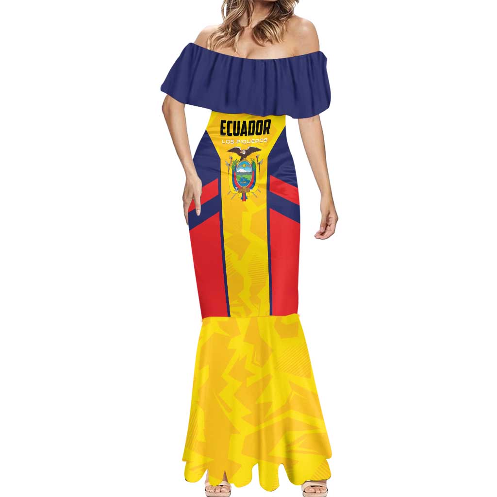Custom Ecuador Rugby Mermaid Dress Los Piqueros Go Champions