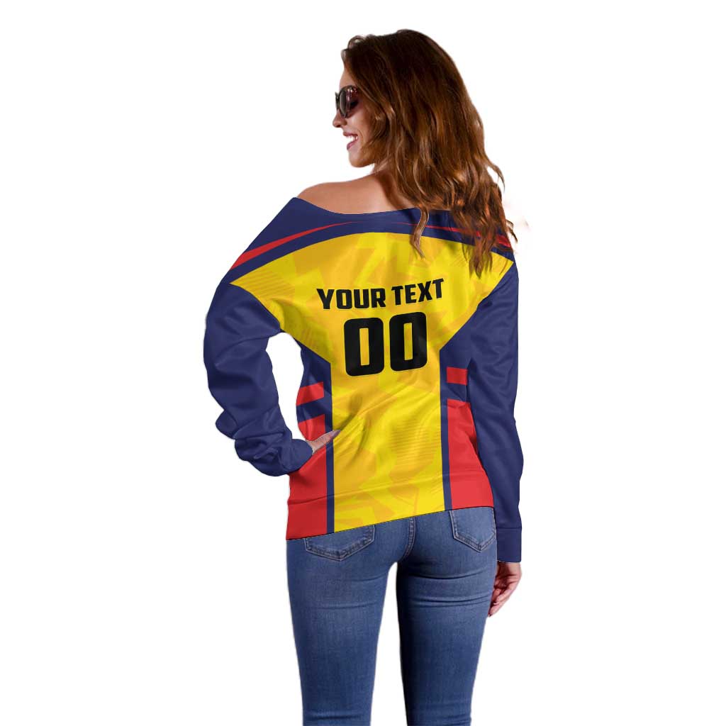Custom Ecuador Rugby Off Shoulder Sweater Los Piqueros Go Champions