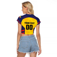 Custom Ecuador Rugby Raglan Cropped T Shirt Los Piqueros Go Champions