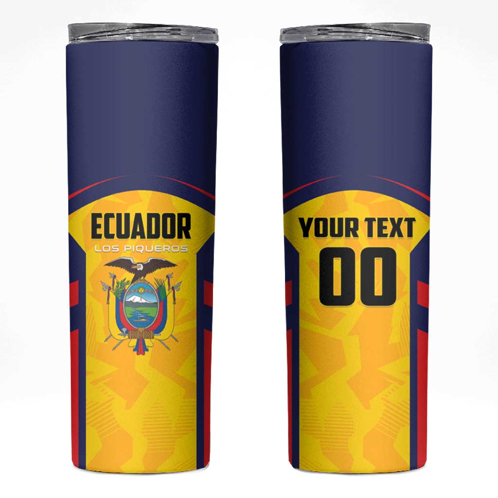 Custom Ecuador Rugby Skinny Tumbler Los Piqueros Go Champions