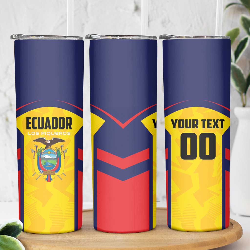 Custom Ecuador Rugby Skinny Tumbler Los Piqueros Go Champions