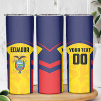 Custom Ecuador Rugby Skinny Tumbler Los Piqueros Go Champions