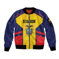 Custom Ecuador Rugby Sleeve Zip Bomber Jacket Los Piqueros Go Champions