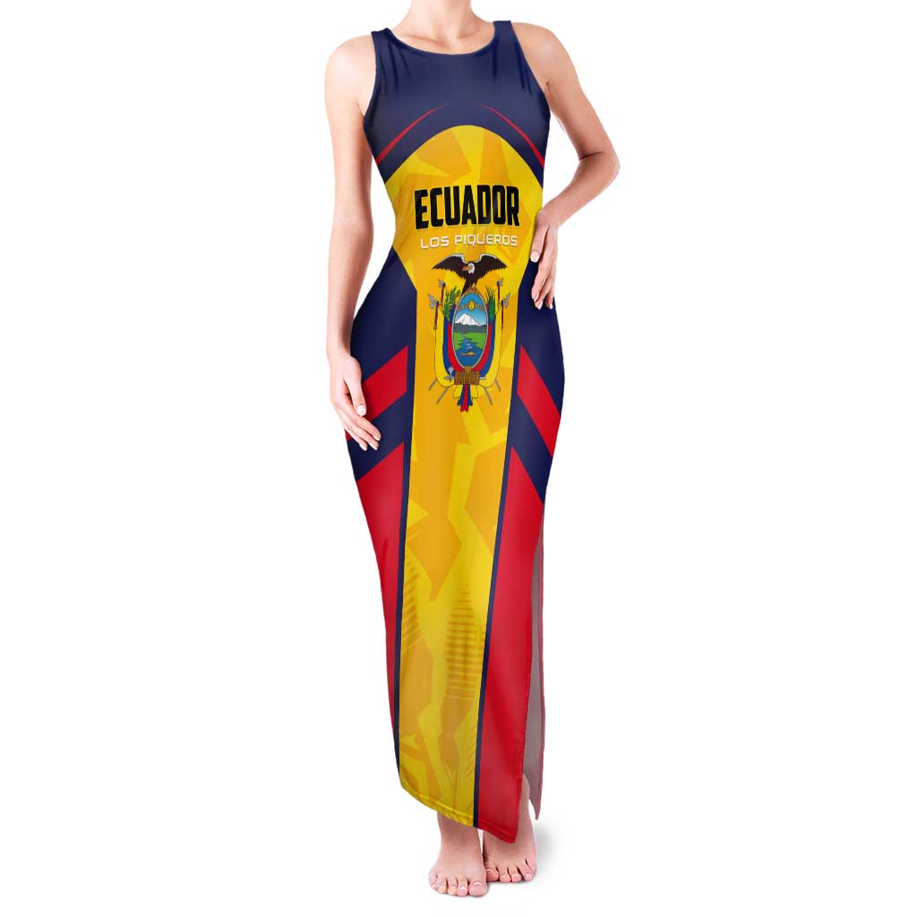 Custom Ecuador Rugby Tank Maxi Dress Los Piqueros Go Champions