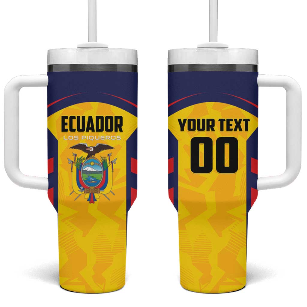 Custom Ecuador Rugby Tumbler With Handle Los Piqueros Go Champions
