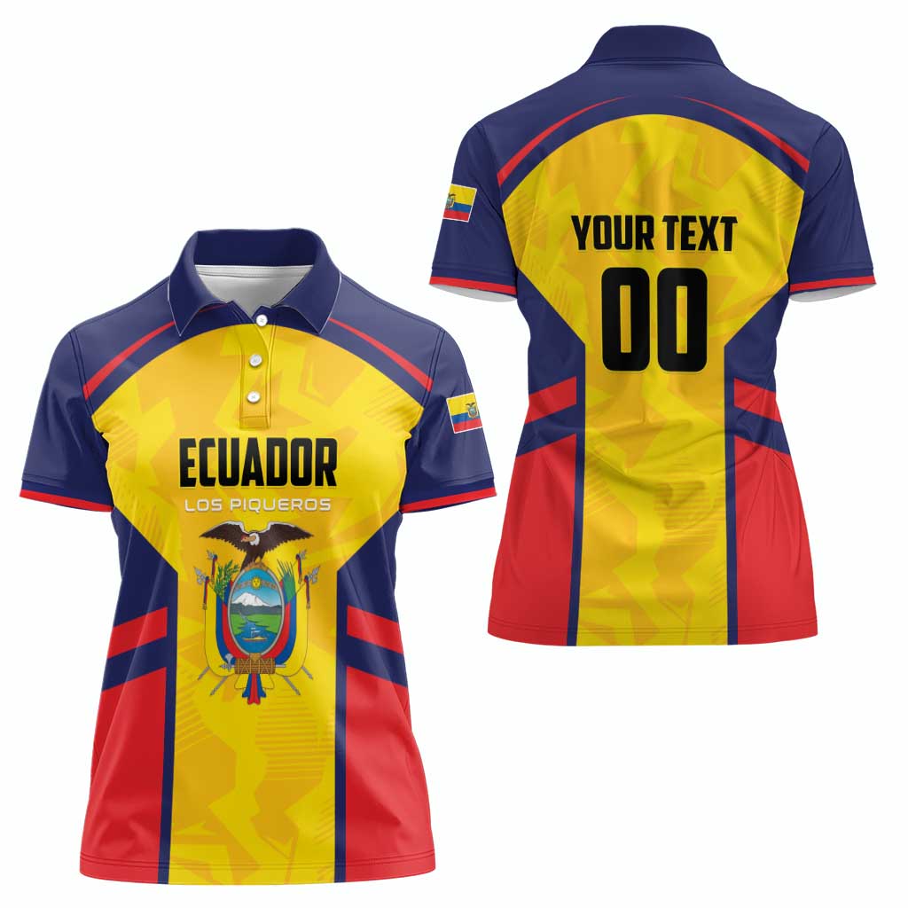 Custom Ecuador Rugby Women Polo Shirt Los Piqueros Go Champions