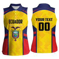 Custom Ecuador Rugby Women Sleeveless Polo Shirt Los Piqueros Go Champions