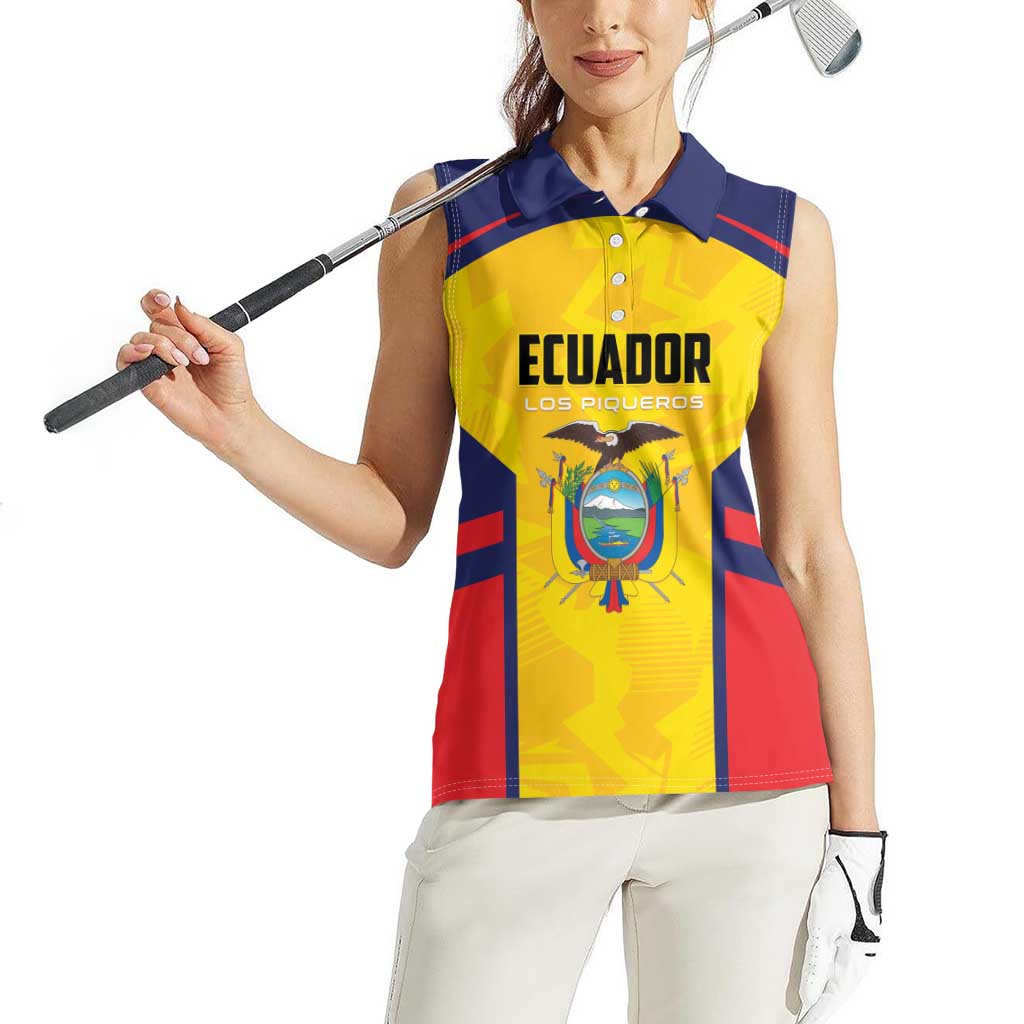 Custom Ecuador Rugby Women Sleeveless Polo Shirt Los Piqueros Go Champions