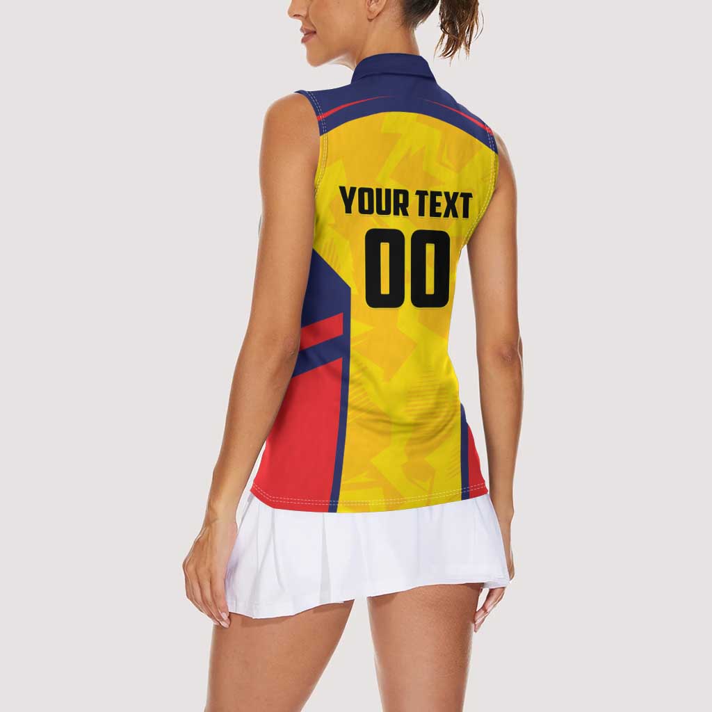 Custom Ecuador Rugby Women Sleeveless Polo Shirt Los Piqueros Go Champions