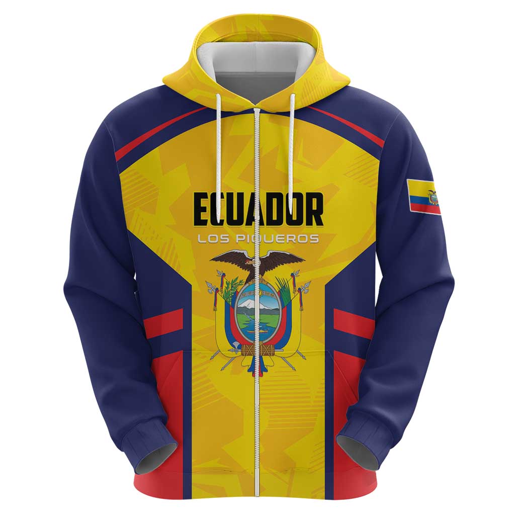 Custom Ecuador Rugby Zip Hoodie Los Piqueros Go Champions