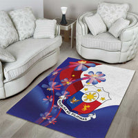 Philippines Sun Plumeria Floral Area Rug Unique Stylized