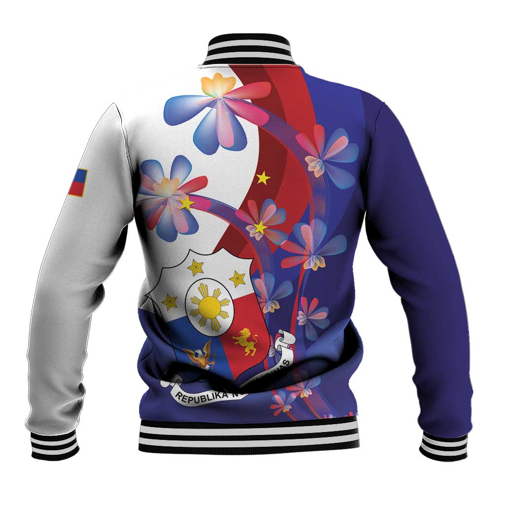 Philippines Sun Plumeria Floral Baseball Jacket Unique Stylized