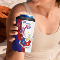 Philippines Sun Plumeria Floral 4 in 1 Can Cooler Tumbler Unique Stylized