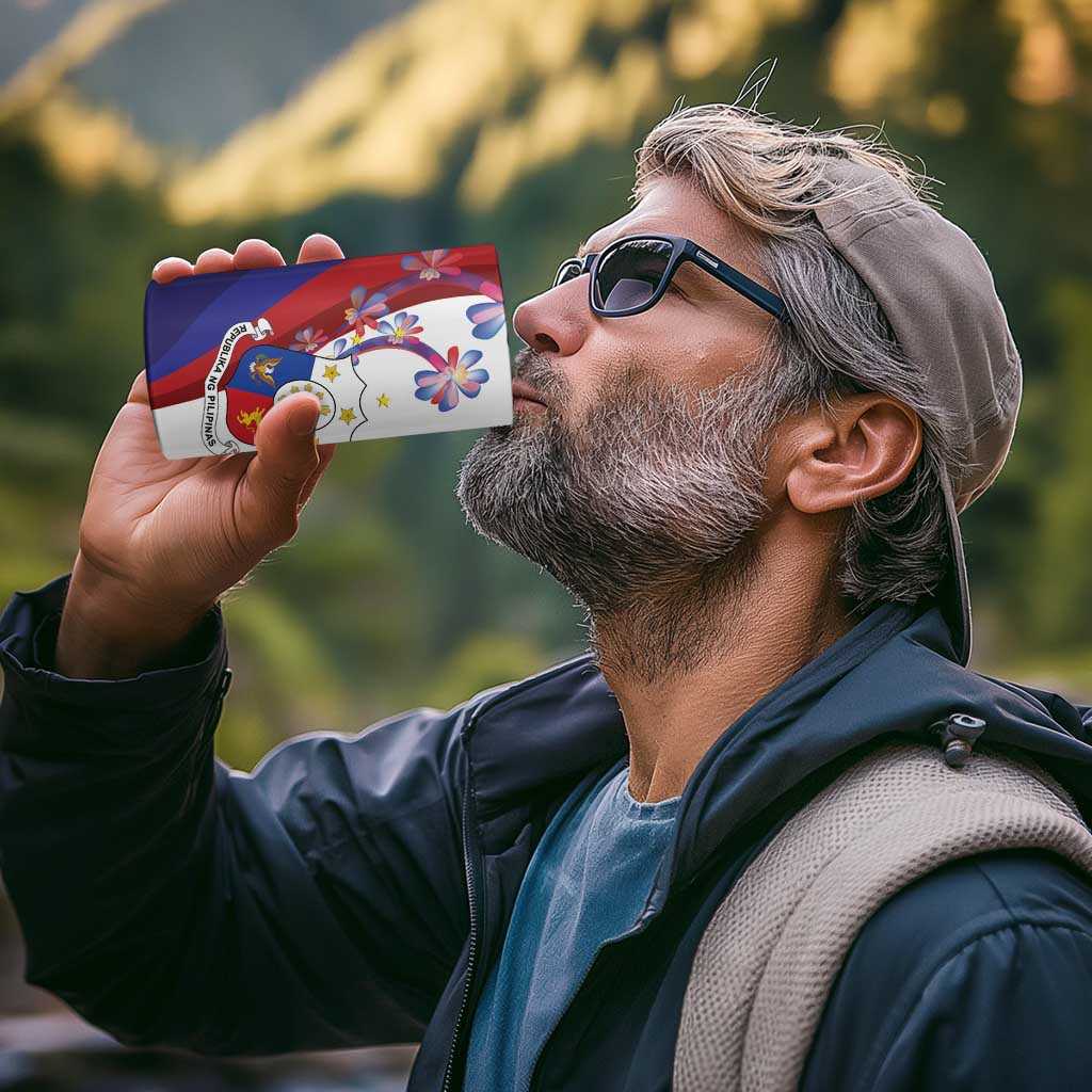 Philippines Sun Plumeria Floral 4 in 1 Can Cooler Tumbler Unique Stylized