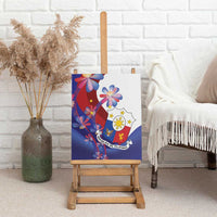 Philippines Sun Plumeria Floral Canvas Wall Art Unique Stylized