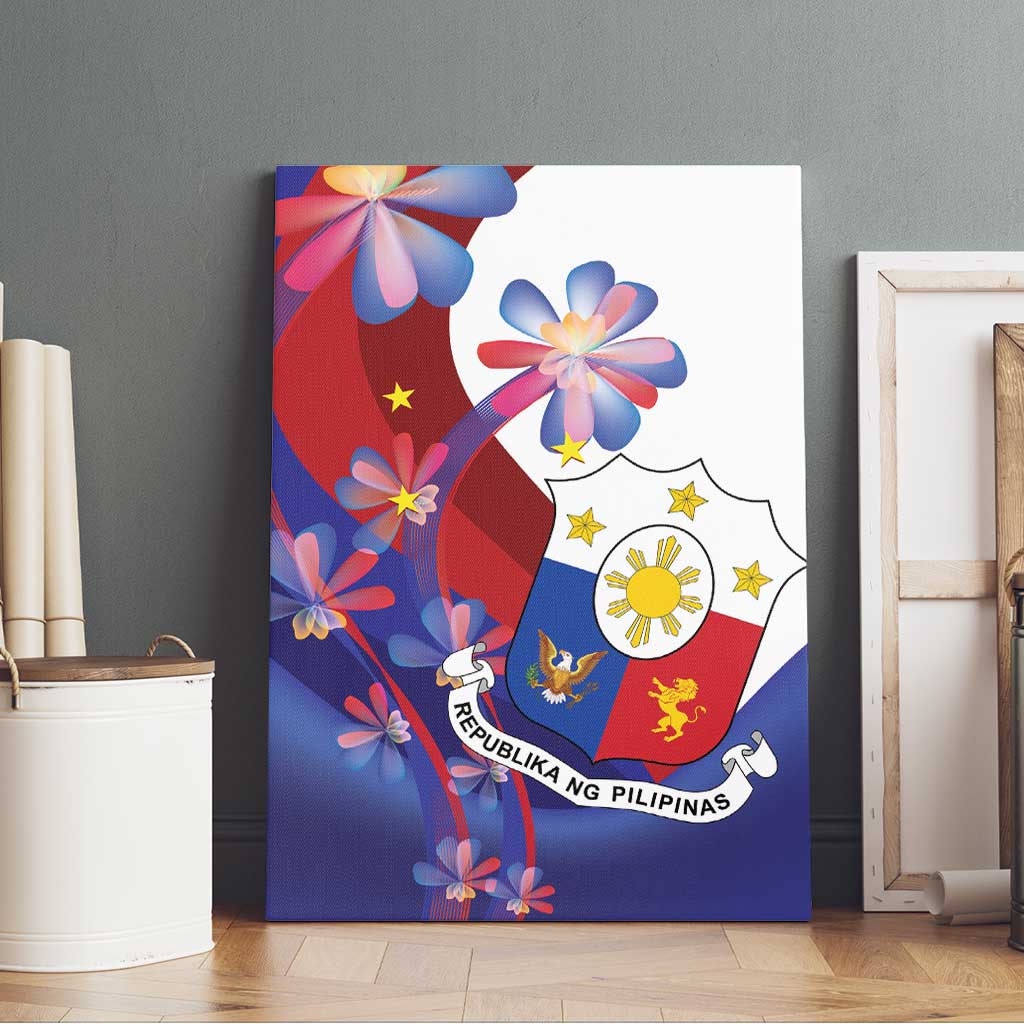 Philippines Sun Plumeria Floral Canvas Wall Art Unique Stylized