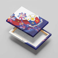 Philippines Sun Plumeria Floral Canvas Wall Art Unique Stylized