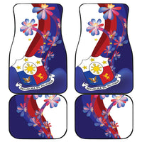 Philippines Sun Plumeria Floral Car Mats Unique Stylized