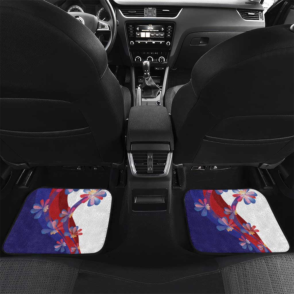 Philippines Sun Plumeria Floral Car Mats Unique Stylized