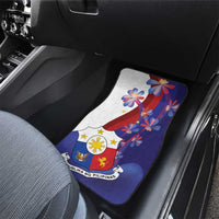 Philippines Sun Plumeria Floral Car Mats Unique Stylized