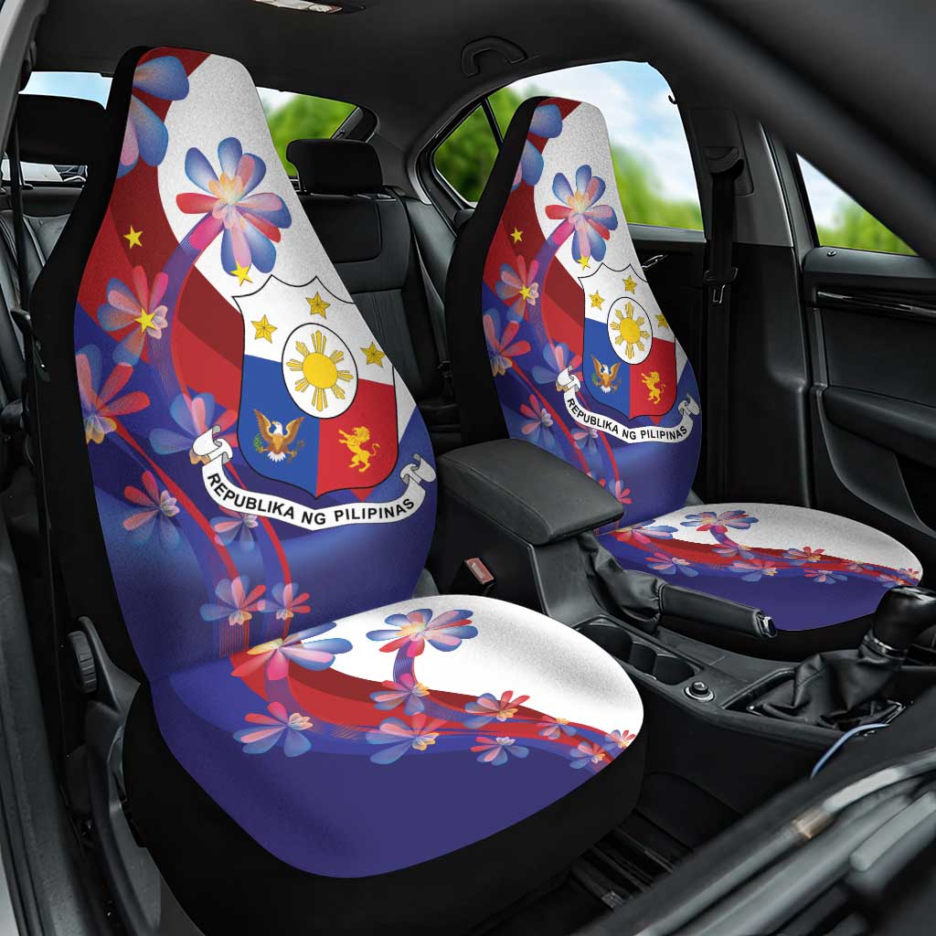 Philippines Sun Plumeria Floral Car Seat Cover Unique Stylized