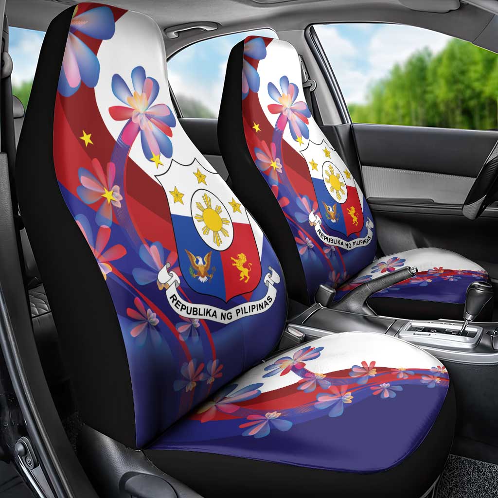Philippines Sun Plumeria Floral Car Seat Cover Unique Stylized