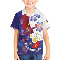 Philippines Sun Plumeria Floral Family Matching Off The Shoulder Long Sleeve Dress and Hawaiian Shirt Unique Stylized