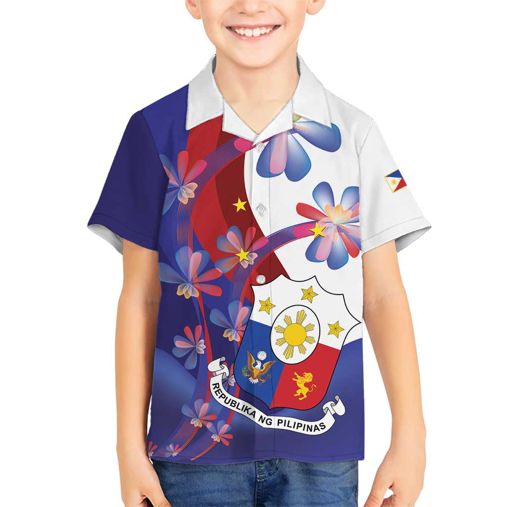 Philippines Sun Plumeria Floral Family Matching Puletasi and Hawaiian Shirt Unique Stylized