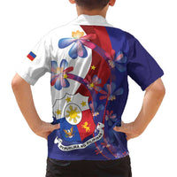 Philippines Sun Plumeria Floral Family Matching Tank Maxi Dress and Hawaiian Shirt Unique Stylized