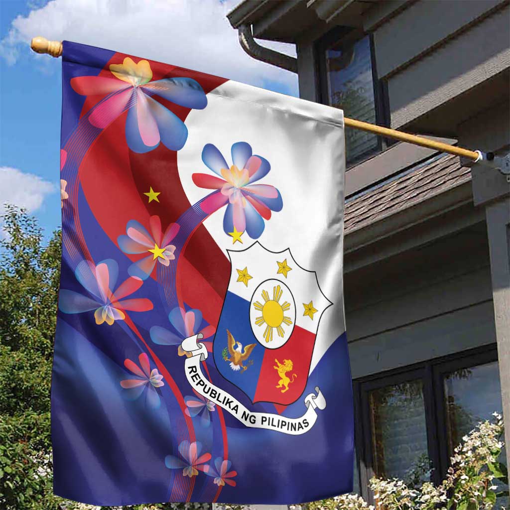 Philippines Sun Plumeria Floral Garden Flag Unique Stylized