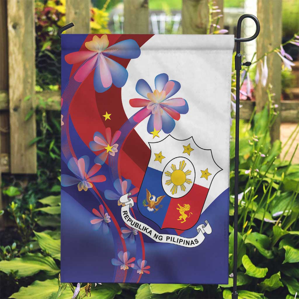 Philippines Sun Plumeria Floral Garden Flag Unique Stylized