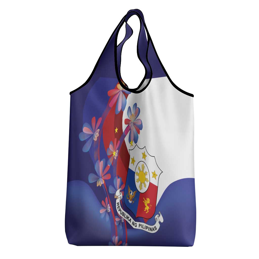 Philippines Sun Plumeria Floral Grocery Bag Unique Stylized
