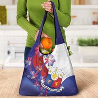 Philippines Sun Plumeria Floral Grocery Bag Unique Stylized