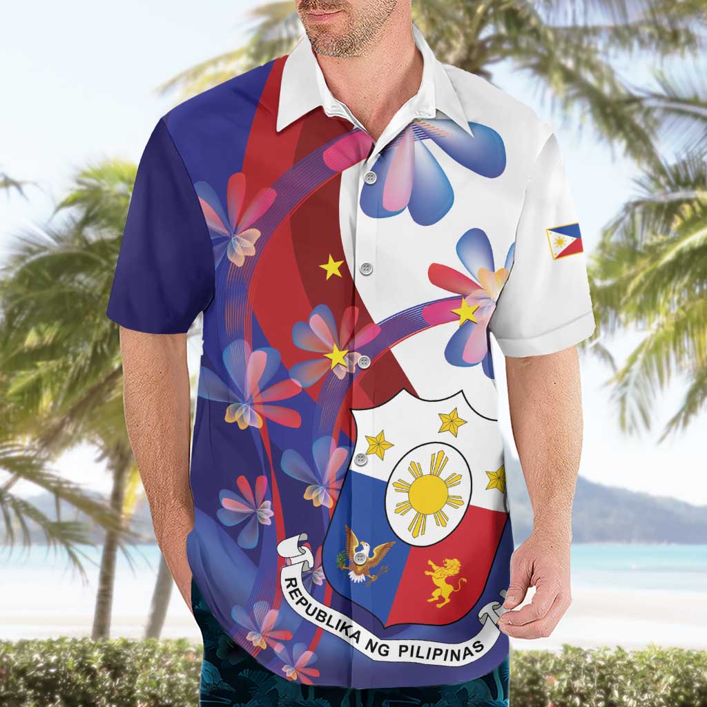 Philippines Sun Plumeria Floral Hawaiian Shirt Unique Stylized