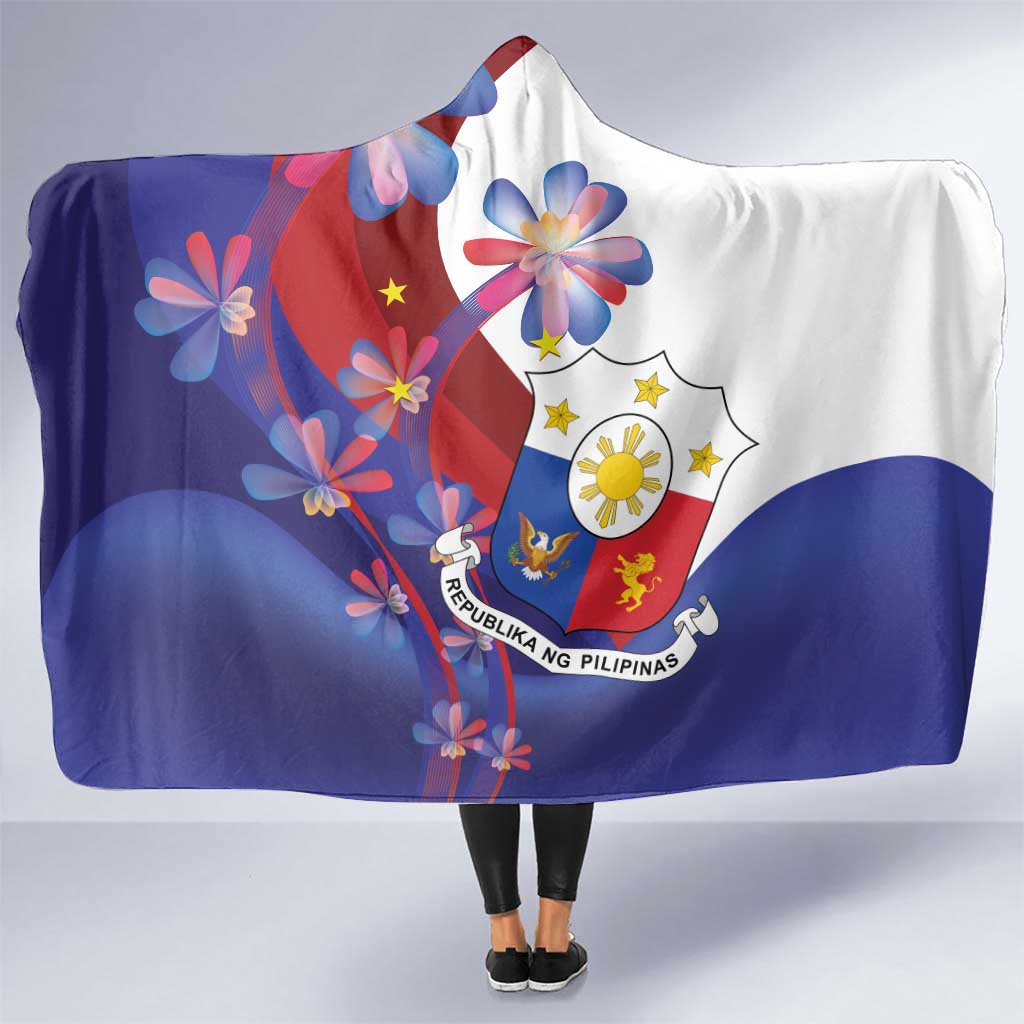 Philippines Sun Plumeria Floral Hooded Blanket Unique Stylized