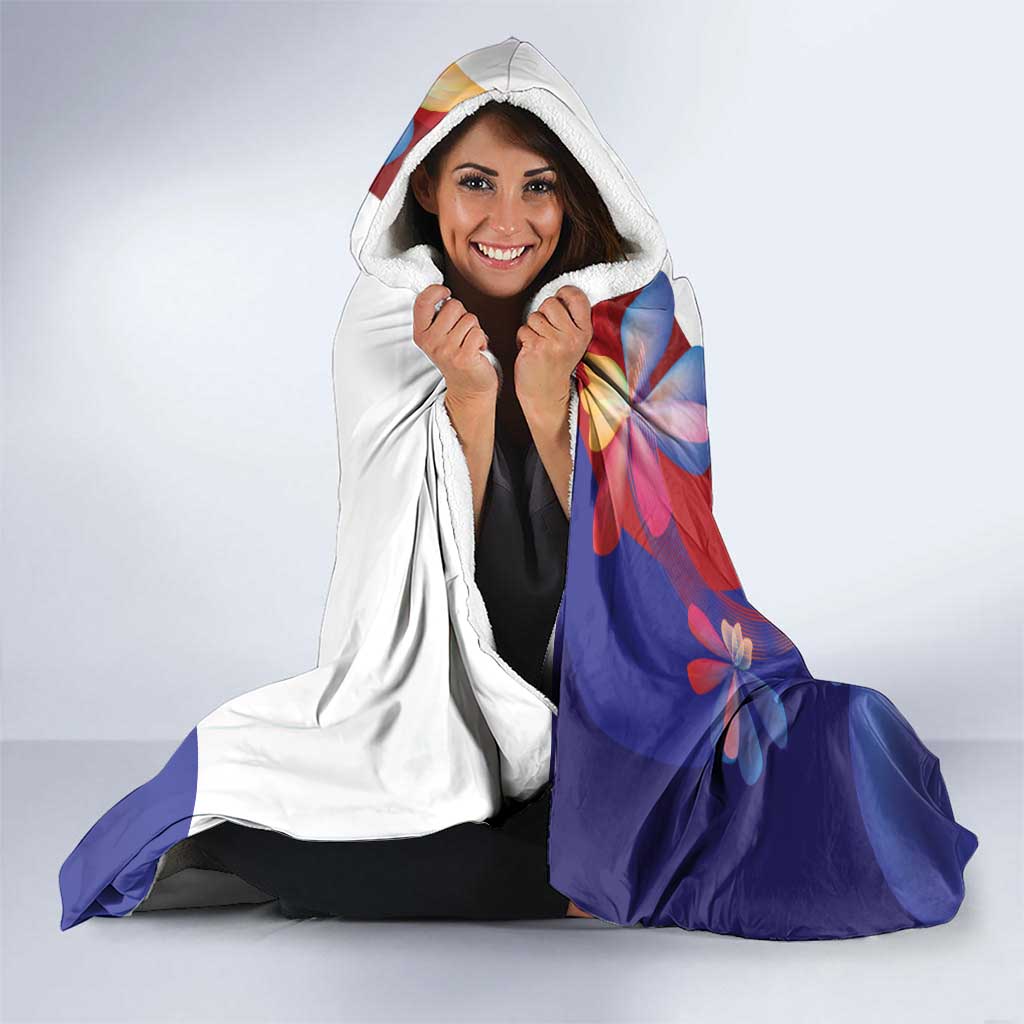 Philippines Sun Plumeria Floral Hooded Blanket Unique Stylized