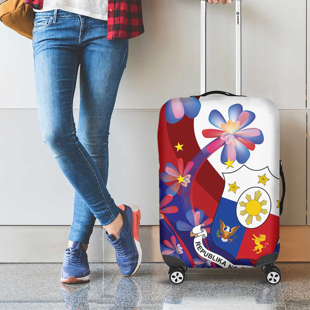 Philippines Sun Plumeria Floral Luggage Cover Unique Stylized