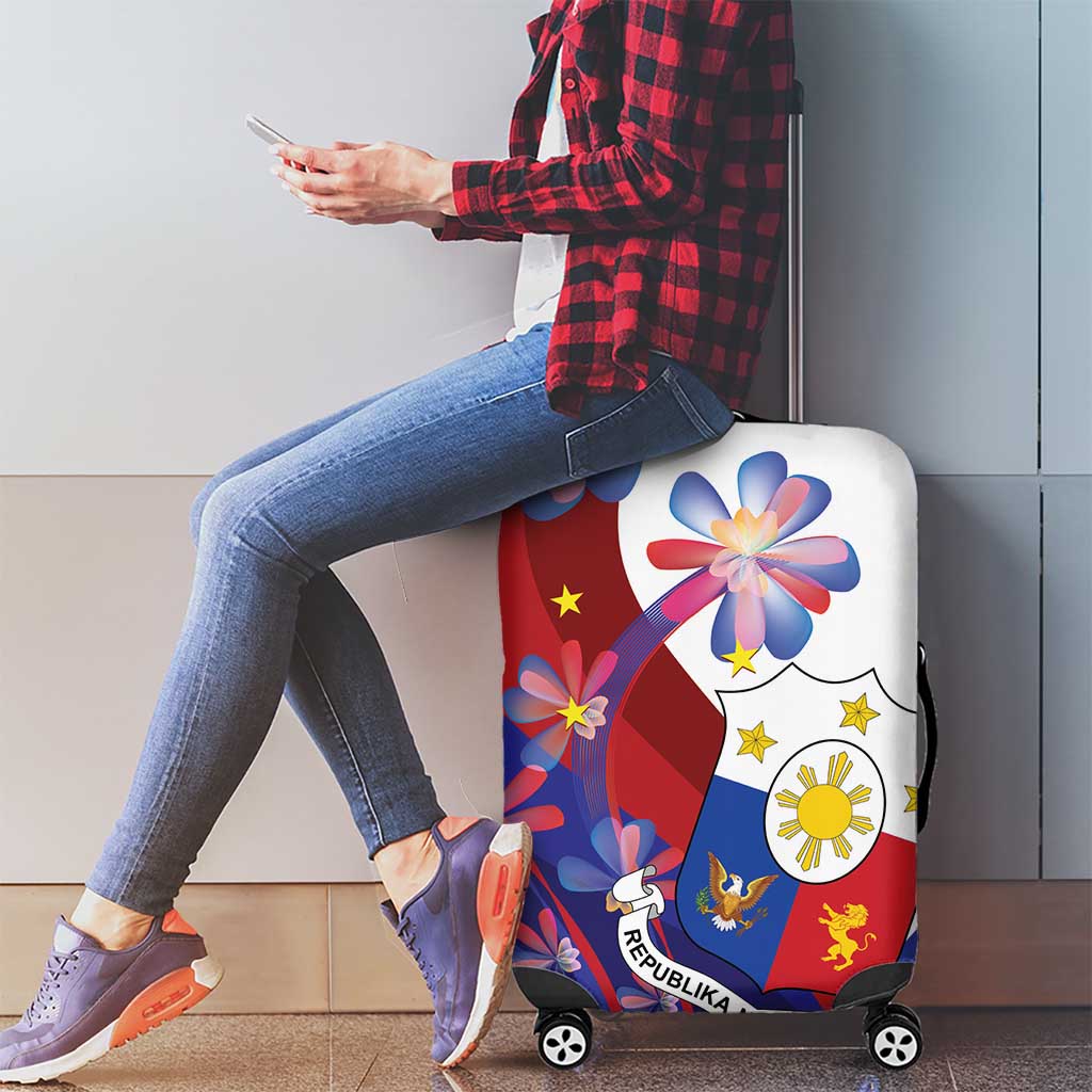 Philippines Sun Plumeria Floral Luggage Cover Unique Stylized