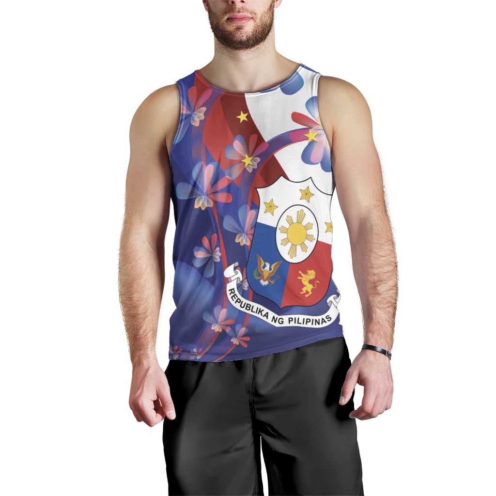 Philippines Sun Plumeria Floral Men Tank Top Unique Stylized
